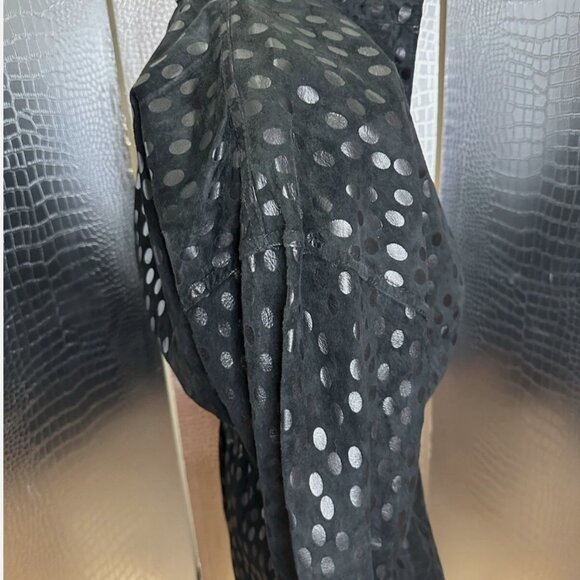 Black Polka Dot Peplum Jacket Size Small Vintage 80s 90s - Picture 3 of 8